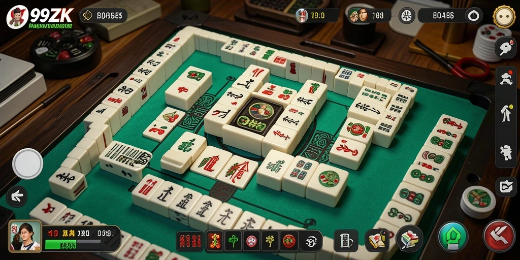 Gameplay seru Mahjong di 99ZK dengan desain menawan.