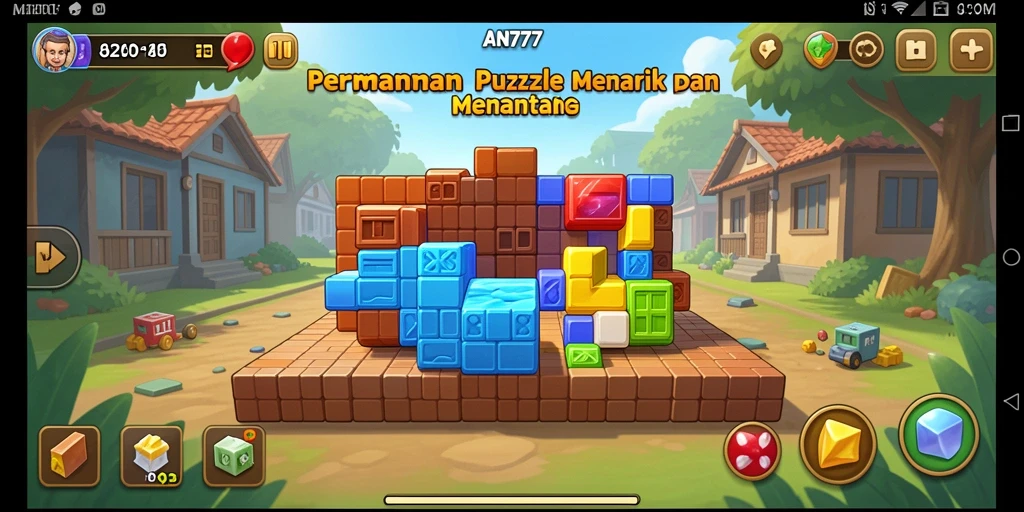 Screenshot gameplay AN777 menunjukkan tantangan Puzzle yang menarik dan asyik.