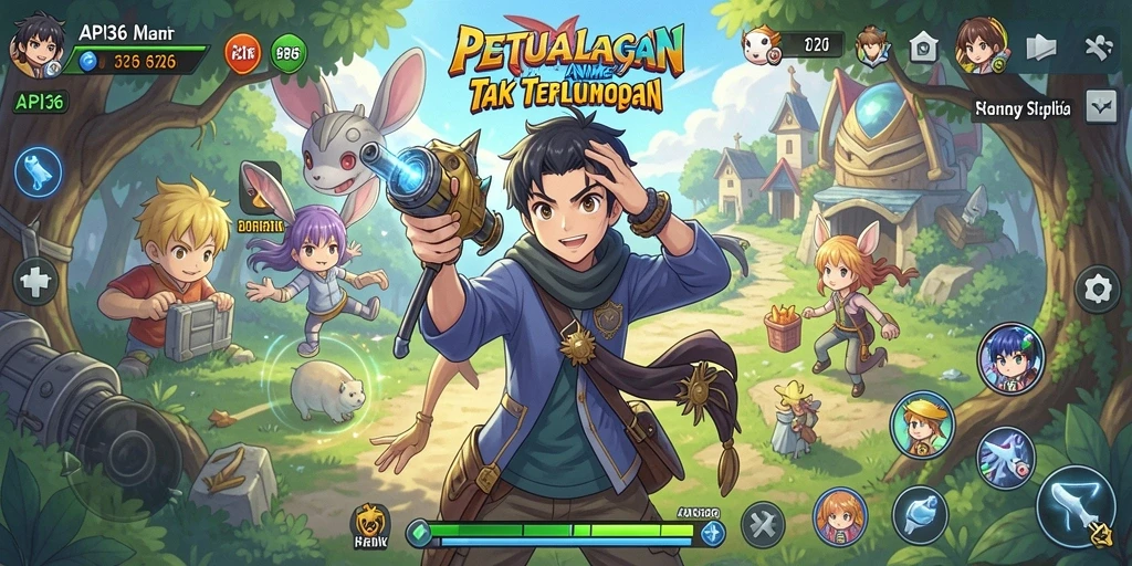 Tampilan gameplay yang memukau dari API36 dalam dunia Anime.