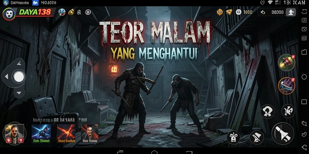 Tangkapan layar utama dari permainan <strong>DAYA138</strong> menggambarkan suasana seram dan gameplay yang menakutkan.