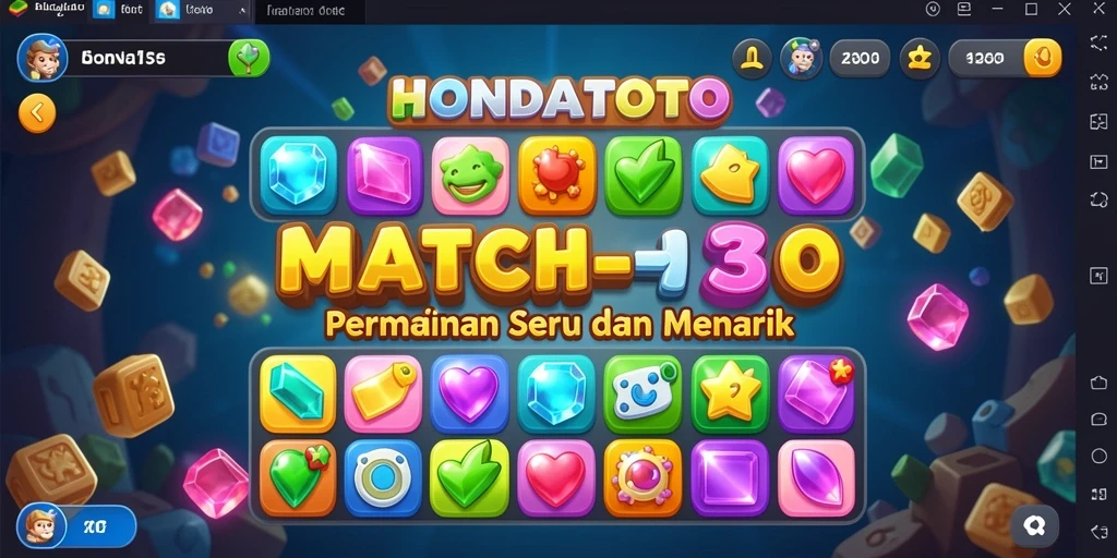 Gameplay seru HONDATOTO dengan tantangan Match-3 yang menarik.