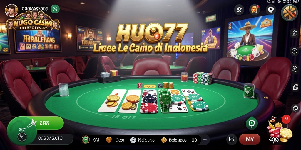 Tampilan gameplay seru dan interaktif di HUGO77 Live Casino.