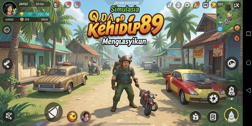Screenshot gameplay JAYA89 menampilkan karakter yang berinteraksi dalam suasana kehidupan sehari-hari.