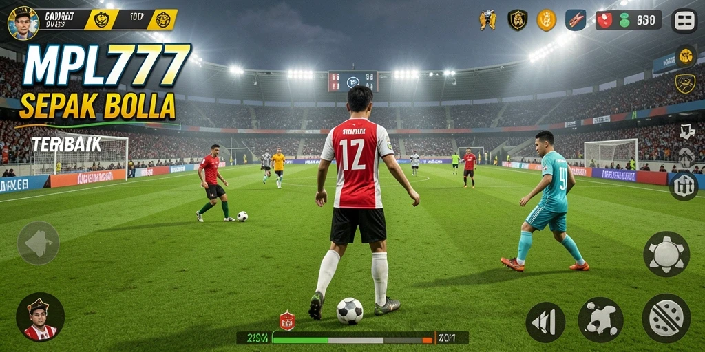 Tangkapan layar gameplay MPL777 dengan pertandingan sepak bola real-time.