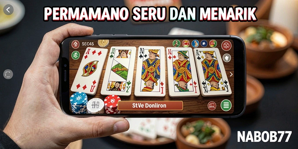 Tampilan gameplay NABOB77 dengan suasana domino yang menyenangkan.