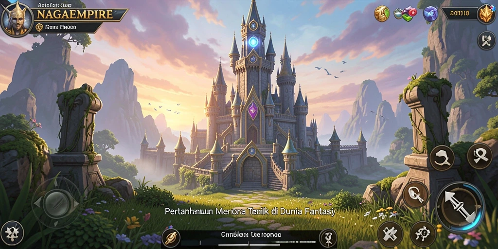 Tampilan gameplay menara pertahanan yang seru dan mendebarkan di NAGAEMPIRE.