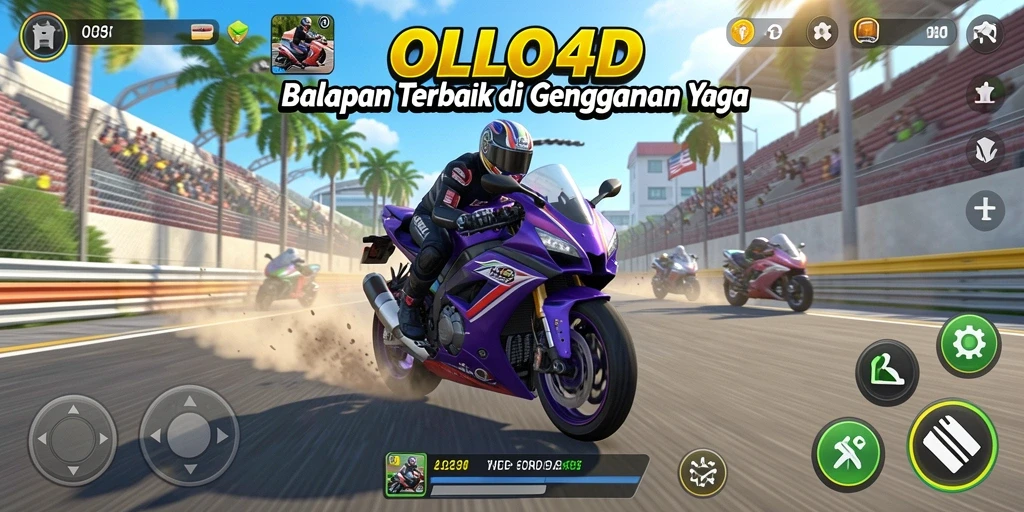 Tampilan gameplay mendebarkan dari balapan motor OLLO4D.