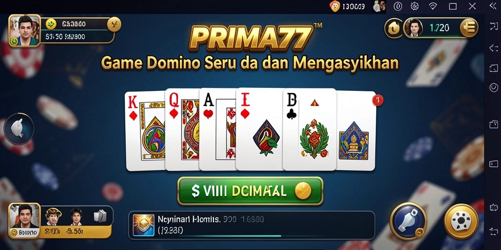 Screenshot gameplay PRIMA77 yang menampilkan serunya bermain Domino.