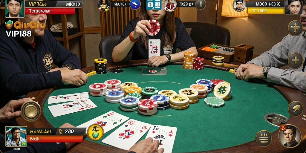 Screenshot gameplay QiuQiu yang menarik dan kompetitif.