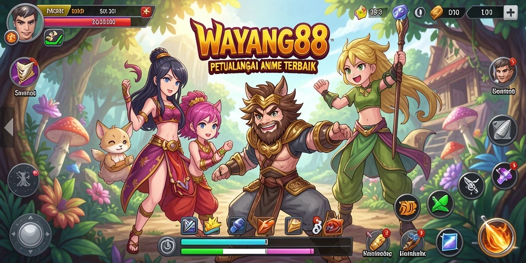 Tampilan gameplay <strong>WAYANG88</strong> yang menakjubkan dan karakter-karakter anime yang menarik.